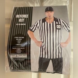 Referee Kit Men’s Halloween Costume Cap Whistle Shirt
